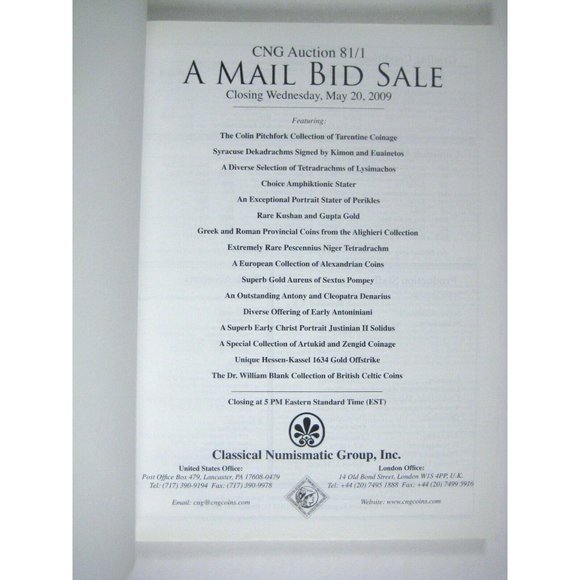 Classical Numismatic Group Catalog May 20 2009 CNG Coins PPB Mail Bid Sale 81/1 - Picture 3 of 6